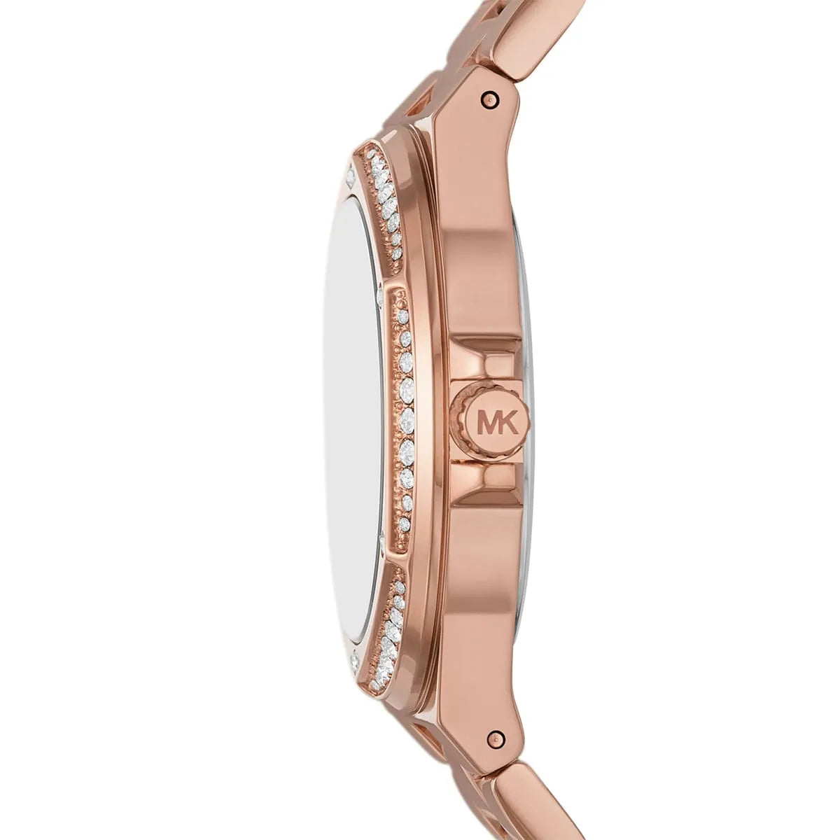 Side view of Michael Kors MK1063 showing Lennox case thickness and crown