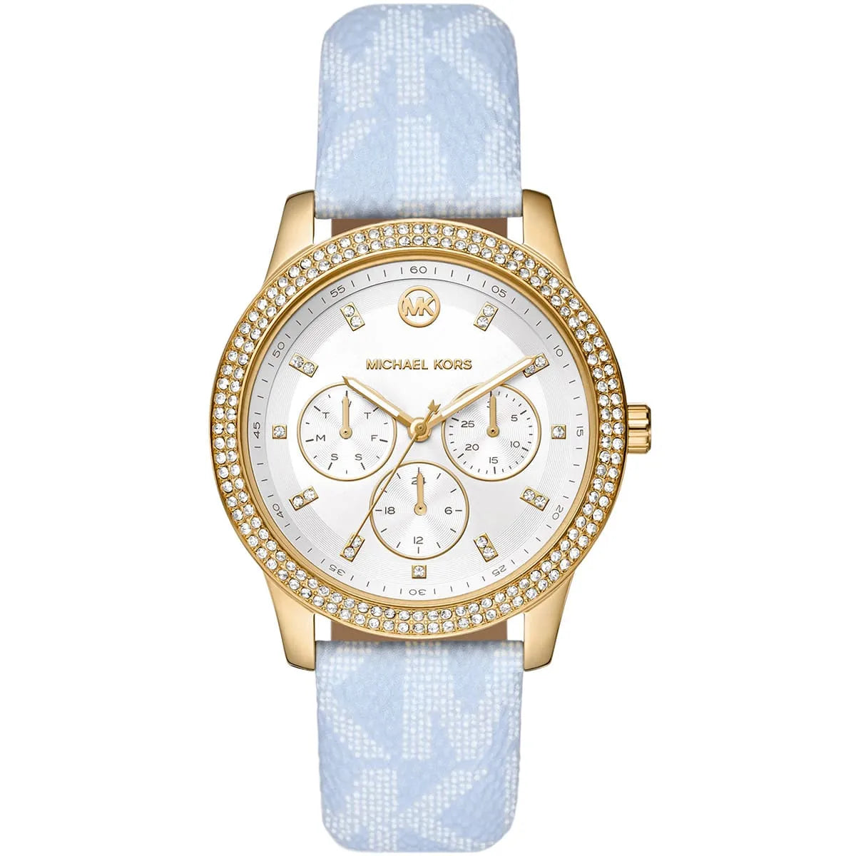 ساعة Michael Kors MK2965 أصلية حريمي ذهبي وسير أزرق فاتح من Luxury Hub