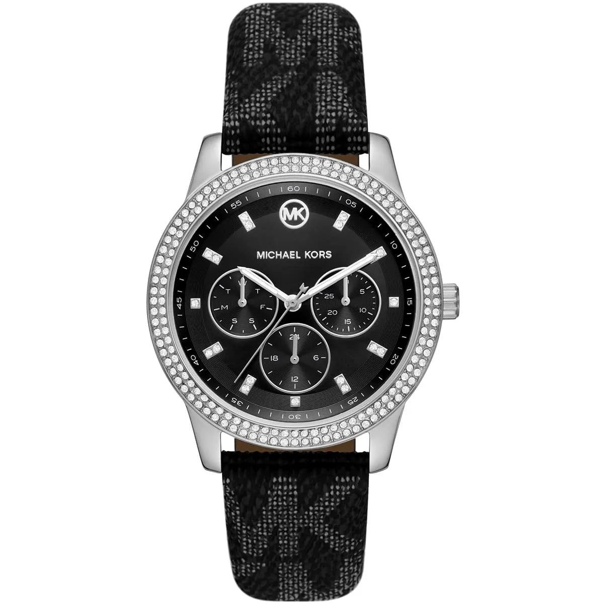 ساعة Michael Kors MK2976 أصلية حريمي فضي وسير أسود من Luxury Hub