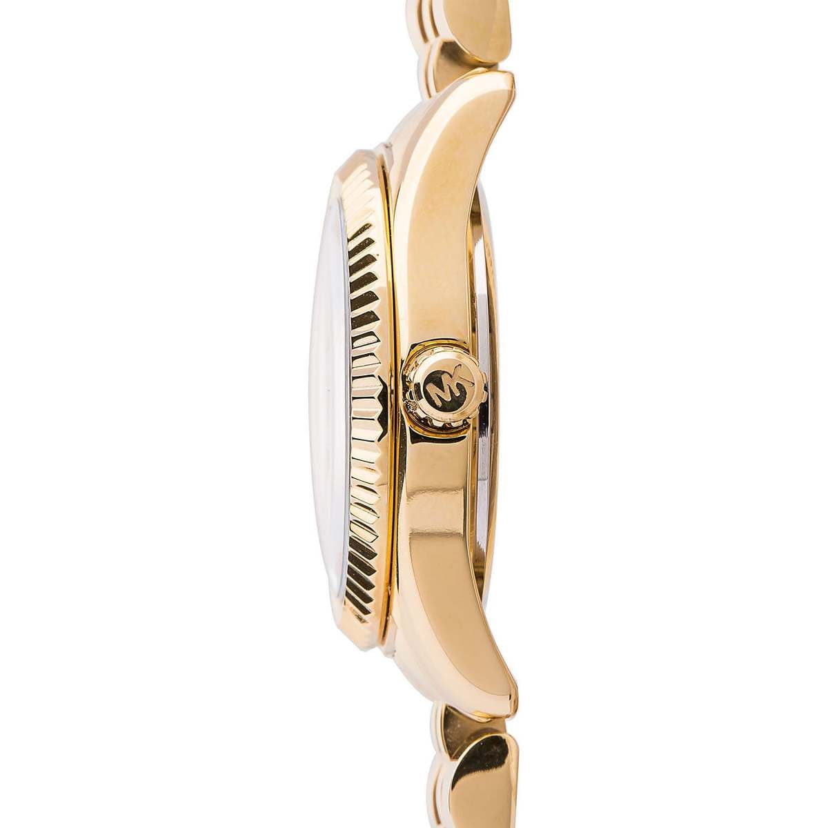 Side profile view showing the slim 7mm case thickness of the Michael Kors MK3229