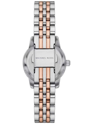 Silver-tone deployment clasp with Michael Kors logo for Lexington MK4817