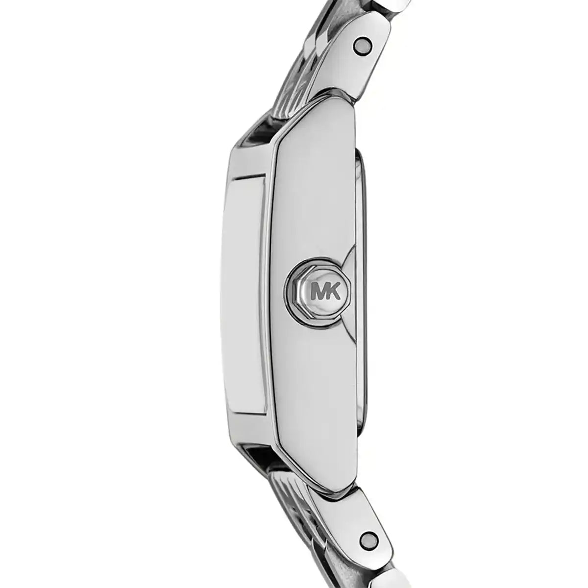 Side profile of Michael Kors MK4933 showing slim silver square case