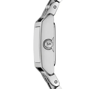 Side profile of Michael Kors MK4933 showing slim silver square case