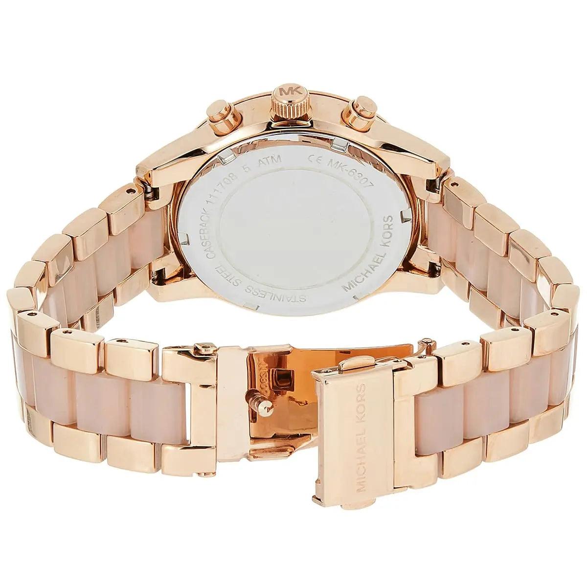 Rose gold deployment clasp with Michael Kors logo for MK6307 Ritz watch