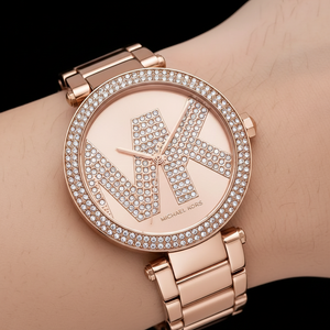 تفاصيل مينا ساعة Michael Kors MK6660 واللوجو المرصع بالكريستال والإطار المزدوج