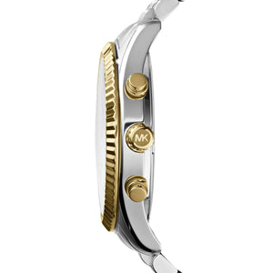 Side view of Michael Kors MK8344 showing chronograph pushers and case thickness