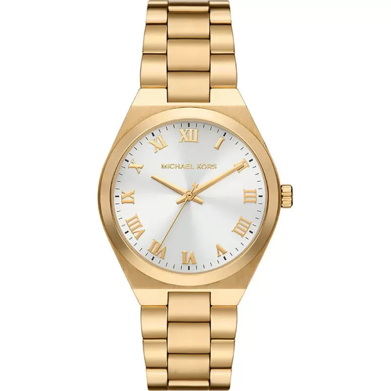 Michael Kors MK7391 Women’s White Dial Gold Stainless Steel Lennox Watch - Luxury Hub Store