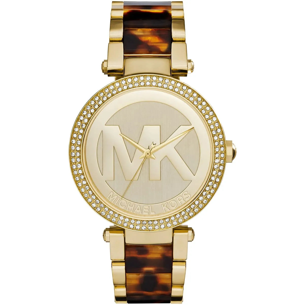 Michael Kors MK6109 Parker Women's Watch Gold and Tortoise Acetate with Logo Dial