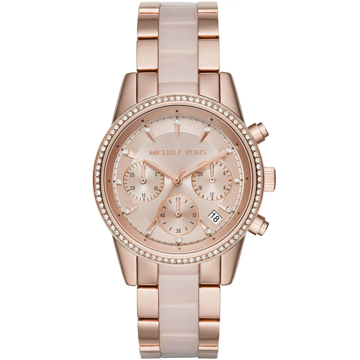 Michael Kors MK6307 Ritz Women's Watch Rose Gold with Blush Pink Acetate Links