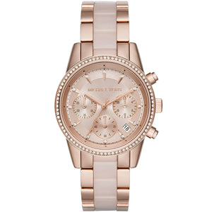 Michael Kors MK6307 Ritz Women's Watch Rose Gold with Blush Pink Acetate Links