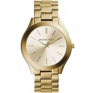 Michael Kors MK3179 Slim Runway Women's Full Gold Watch with Minimalist Dial