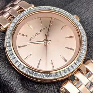 Michael Kors MK3366 Darci Mini Women’s Rose Gold Crystal Dial Watch - Luxury Hub Store