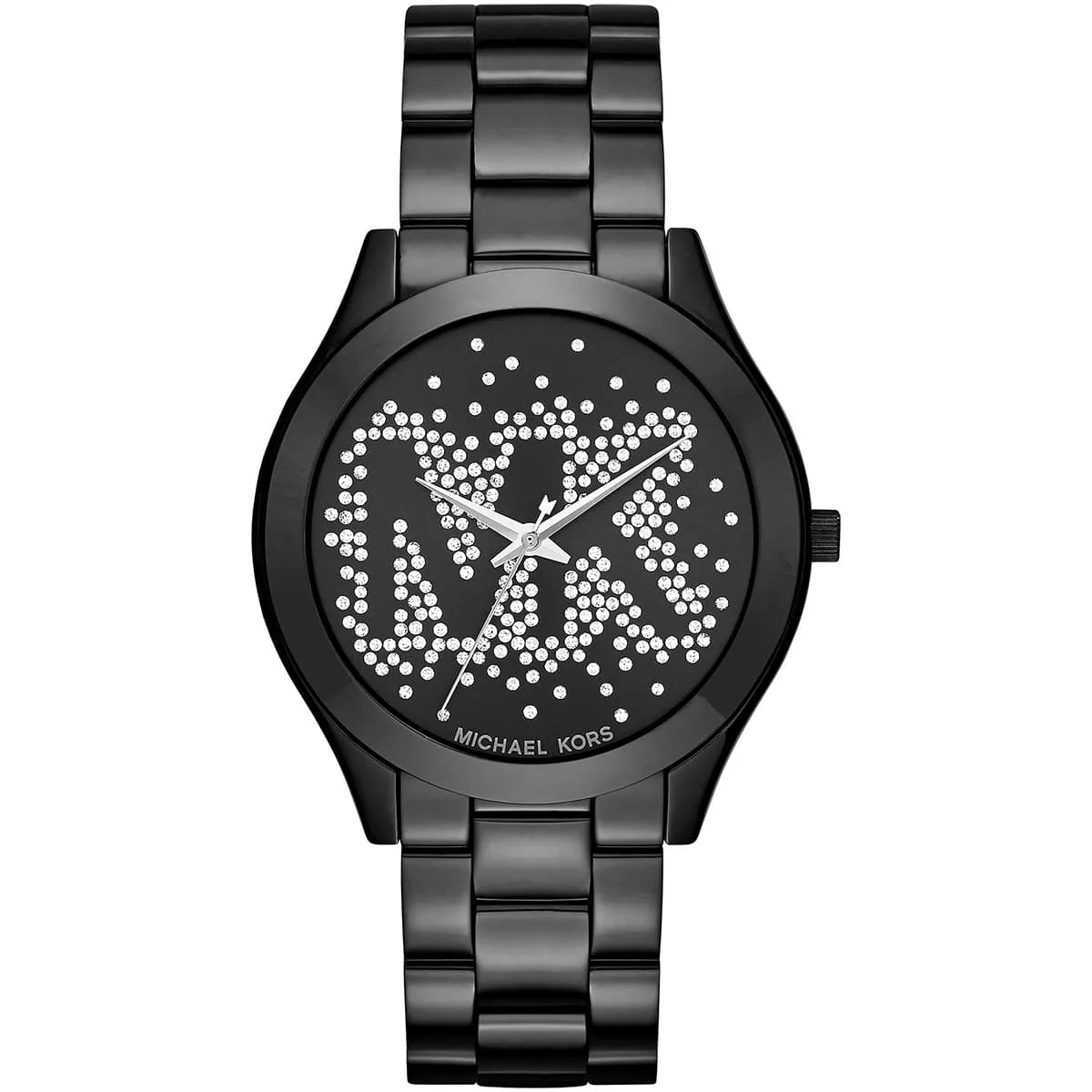 Michael Kors MK3589 Runway Slim Women’s Black Crystal Dial Stainless Steel Watch - Luxury Hub Store