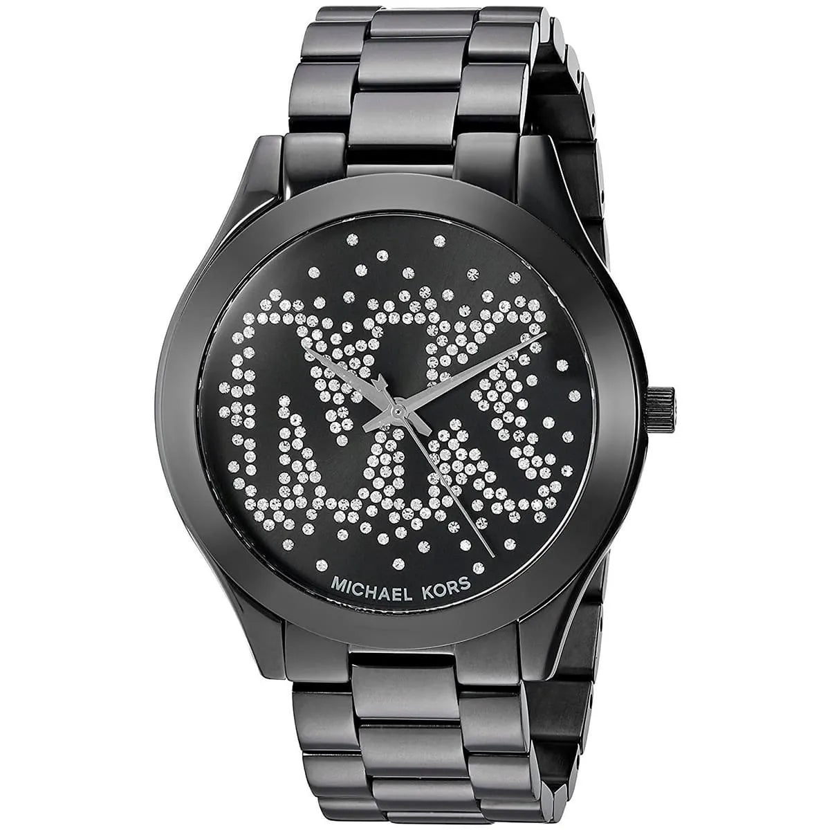 Michael Kors MK3589 Runway Slim Women’s Black Crystal Dial Stainless Steel Watch - Luxury Hub Store