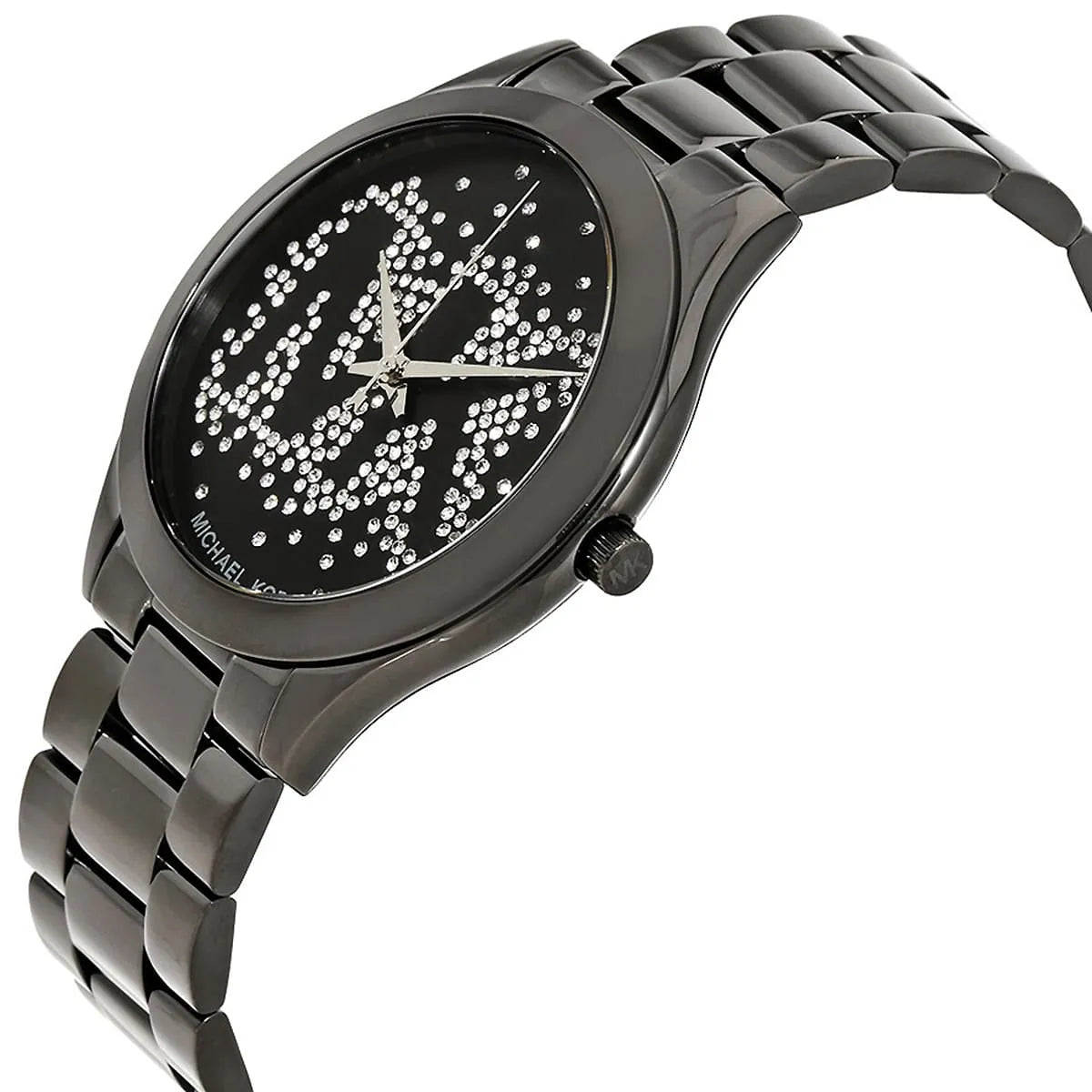 Michael Kors MK3589 Runway Slim Women’s Black Crystal Dial Stainless Steel Watch - Luxury Hub Store
