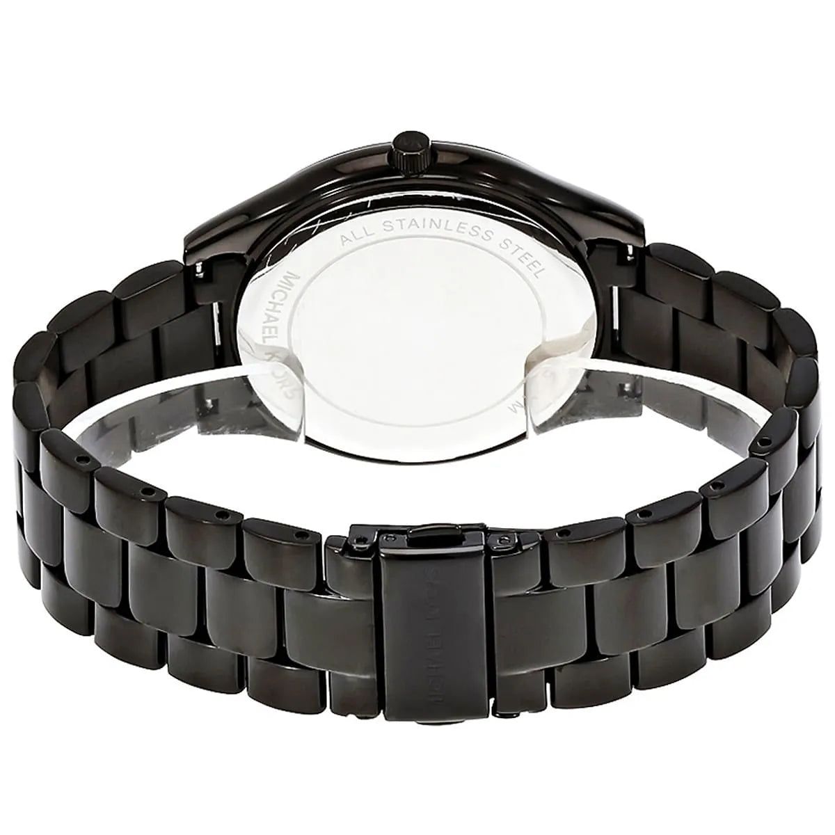 Michael Kors MK3589 Runway Slim Women’s Black Crystal Dial Stainless Steel Watch - Luxury Hub Store
