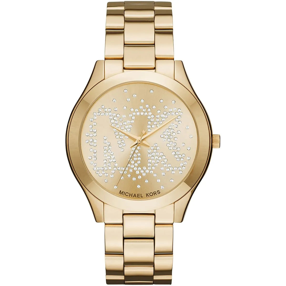 Michael Kors MK3590 Runway Slim Women’s Gold Crystal Dial Stainless Steel Watch - Luxury Hub Store