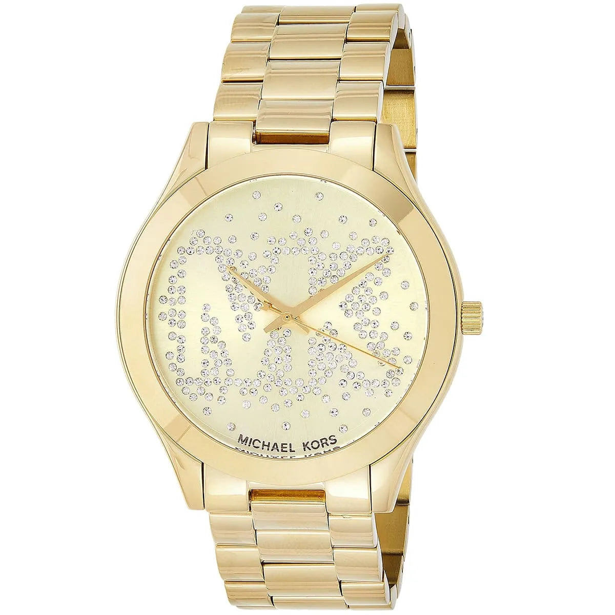 Michael Kors MK3590 Runway Slim Women’s Gold Crystal Dial Stainless Steel Watch - Luxury Hub Store