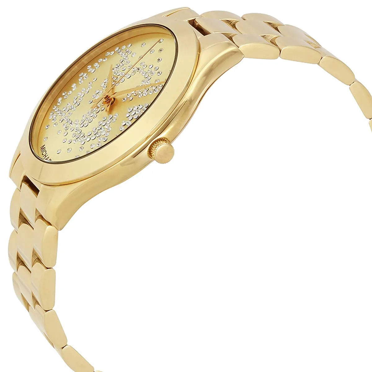Michael Kors MK3590 Runway Slim Women’s Gold Crystal Dial Stainless Steel Watch - Luxury Hub Store