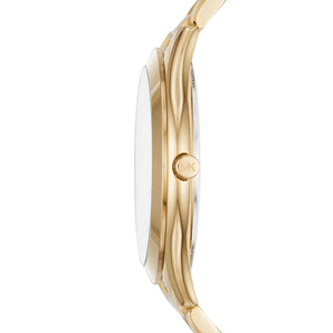 Michael Kors MK3590 Runway Slim Women’s Gold Crystal Dial Stainless Steel Watch - Luxury Hub Store