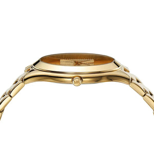 Michael Kors MK4732 Women’s Gold Dial Gold Stainless Steel Crystal Logo Watch - Luxury Hub Store