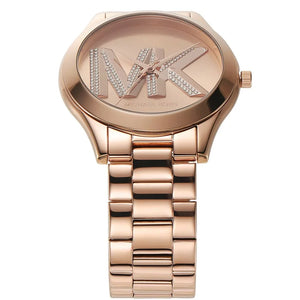 Michael Kors MK4733 Women’s Rose Gold Dial Stainless Steel Crystal Logo Watch - Luxury Hub Store