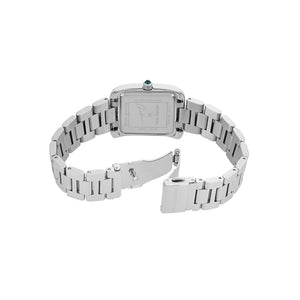Photo of the silver-tone stainless steel deployment buckle on the Michael Kors MK4832