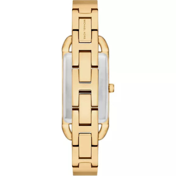 Photo of the gold-tone deployment clasp on the Michael Kors MK4840 gold watch