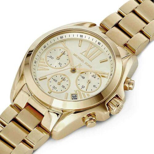 Michael Kors Bradshaw Mini MK5798 women's chronograph watch - gold dial gold steel strap
