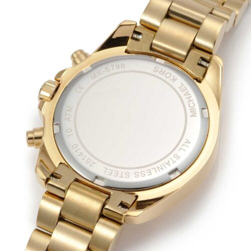 Michael Kors Bradshaw Mini MK5798 women's chronograph watch - gold dial gold steel strap