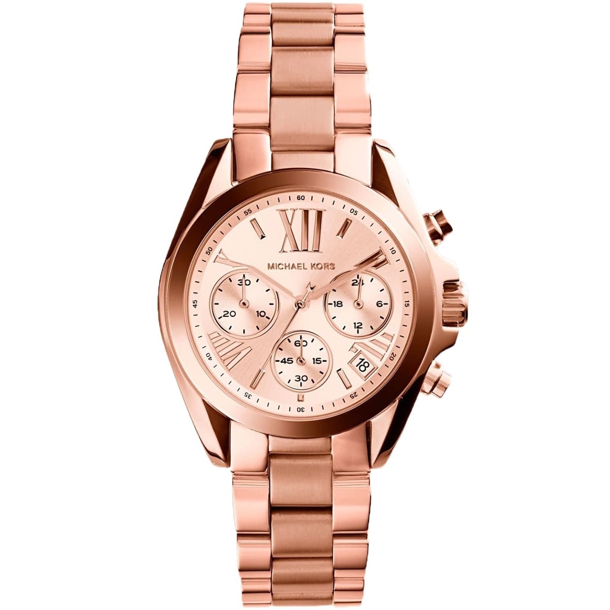 Michael Kors Bradshaw Mini MK5799 women's chronograph watch - gold dial rose gold steel strap