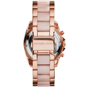 Michael Kors Blair MK5943 women's chronograph watch - rose gold dial purple and rose gold strap