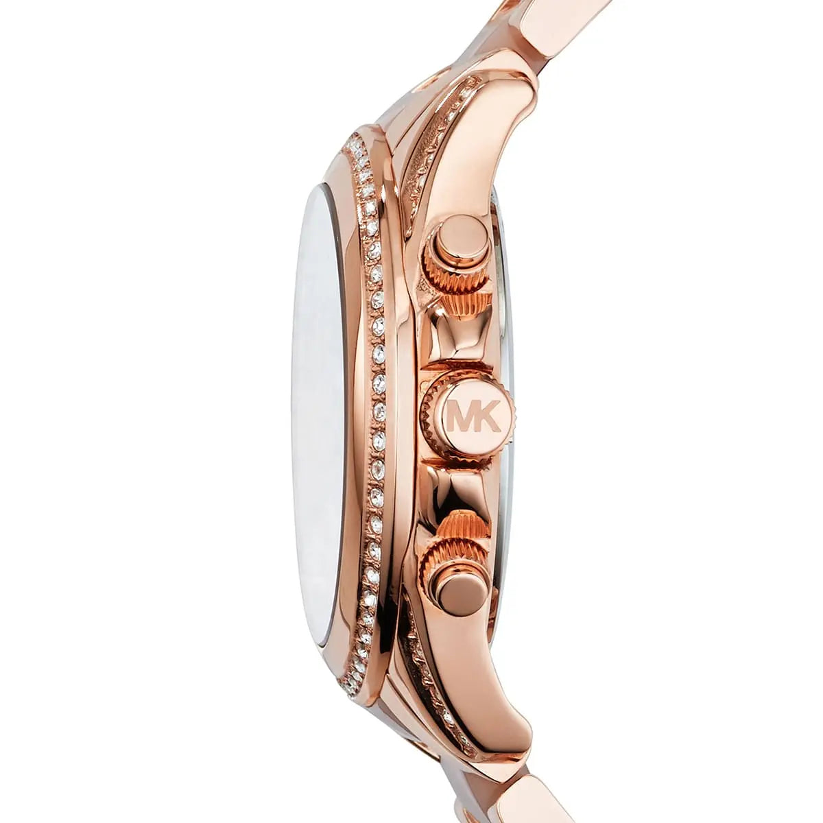 Michael Kors Blair MK5943 women's chronograph watch - rose gold dial purple and rose gold strap