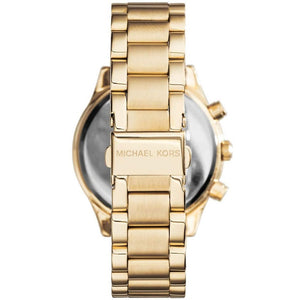 Michael Kors Brinkley MK6187 Women’s Gold Dial Gold-Tone Chronograph Watch - Luxury Hub Store