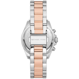 Michael Kors Bradshaw MK7258 women's chronograph watch - white dial two-tone steel strap