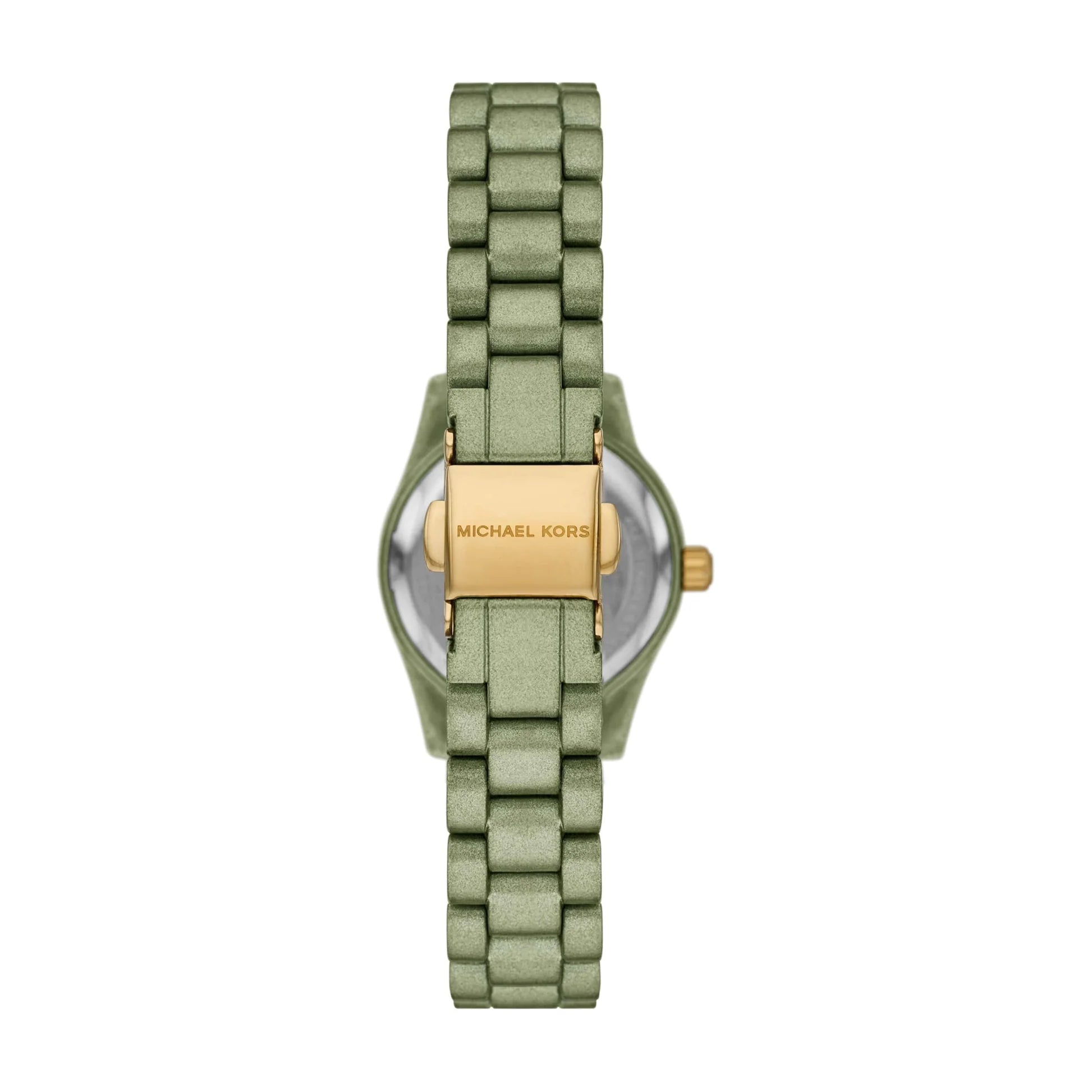 Case back of the Michael Kors Lexington Green MK7517LE women's watch.