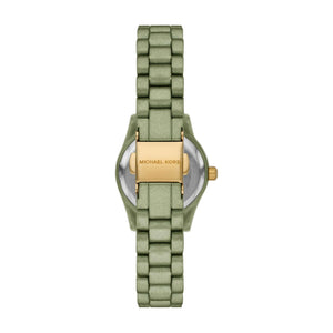 Case back of the Michael Kors Lexington Green MK7517LE women's watch.