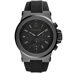 Michael Kors Dylan MK8152 Men's Chronograph Watch – Black Dial & Black Rubber Strap
