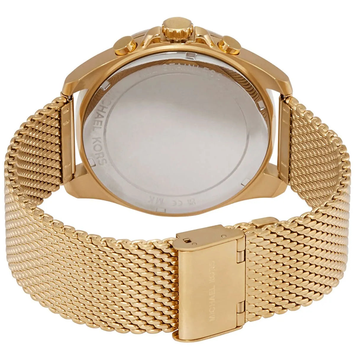 Michael Kors MK8867 Men’s Black Dial Gold Stainless Steel Brecken Chronograph Watch - Luxury Hub Store