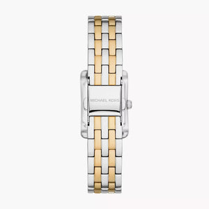 Back view photo of Michael Kors MKO1035 showing the stainless steel caseback info