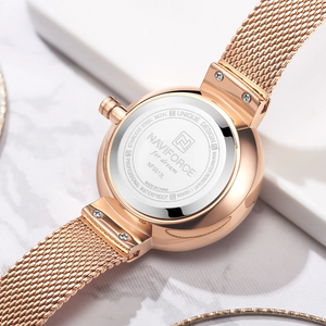 Naviforce NF5013-RG-RG-RG Women's Fashion Watch – Rose Gold Mesh Bracelet – view 4