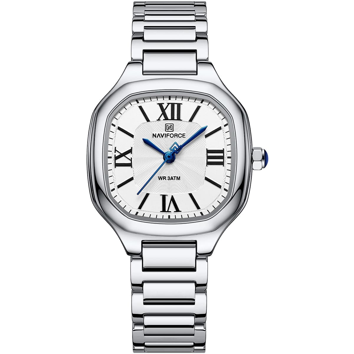 Naviforce NF5042-S-W-S Women's Watch – White Dial & Silver Steel Bracelet
