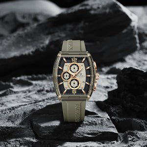 Naviforce NF6101-GY-Y-GY Men's Square Chronograph Watch – Gray Dial & Gray Rubber Strap – view 3