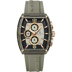 Naviforce NF6101-GY-Y-GY Men's Square Chronograph Watch – Gray Dial & Gray Rubber Strap