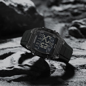 Naviforce NF6106-B-B Men's Square Digital Watch – Black Dial & Black Rubber Strap – view 3