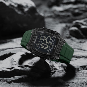 Naviforce NF6106-B-GN Men's Square Digital Watch – Black Dial & Green Rubber Strap – view 3
