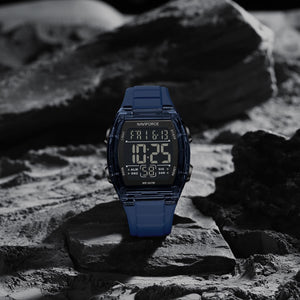 Naviforce NF6106-BE-BE Men's Square Digital Watch – Blue Case, Black Dial & Blue Rubber Strap – view 5