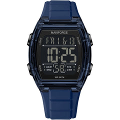 Naviforce NF6106-BE-BE Men's Square Digital Watch – Blue Case, Black Dial & Blue Rubber Strap