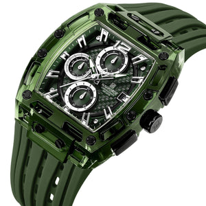 Naviforce NF7105-GN-GN-GN Men's Square Chronograph Watch – Green Dial & Green Rubber Strap – view 2