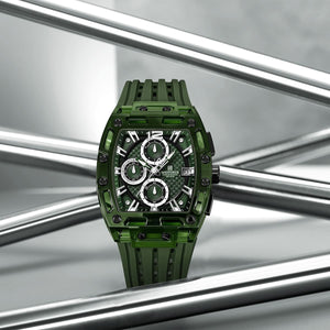 Naviforce NF7105-GN-GN-GN Men's Square Chronograph Watch – Green Dial & Green Rubber Strap – view 3